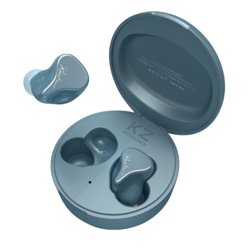 Wireless In-Ear Headphones for Music and Calls Bluetooth 5.2 Volume and Call Control Shaped Body Round Charging Case Blue