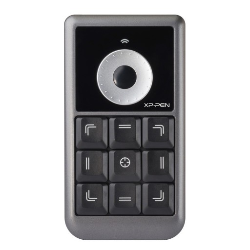 Wireless Keyboard with Nine Buttons and Circular Controller for Touch Screens and Drawing USB Receiver 2.4 GHz Dimensions 13 x 7.1 x 1 cm