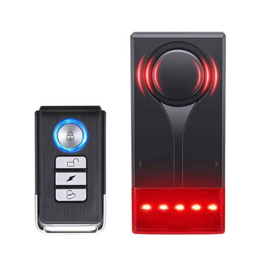 Wireless Vibration Alarm with Remote Control for Bicycle or Window Sensitive Motion Sensor Powered by 2x AAA Batteries Security Protection