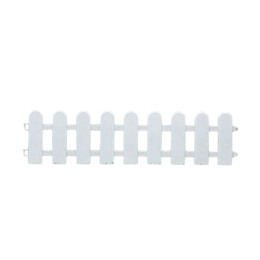 Witte kunststof omheining afgeronde latten 50×13 cm miniatuurtuinrand lage decoratieve omheining rond bloembedden gazon bloemen