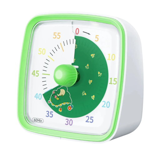 Wizualny timer z 60-minutowym odliczaniem, lampka nocna, niski poziom hałasu, pomoc dla dzieci i dorosłych, do klas, gospodarstw domowych, szkół, studiów