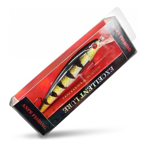 Wobbler minnow afundante 11 cm Isco artificial com olhos 3D e dois anzóis triplos ABS Para pesca de lúcio, achigã e robalo