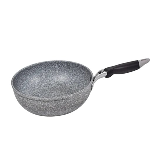 Wok de 28 cm com fundo profundo e revestimento antiaderente para todos os tipos de fogões