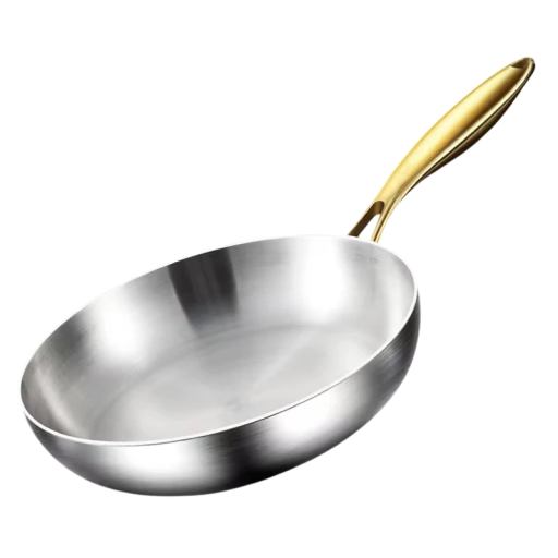 Wok in acciaio inossidabile 28 cm Superficie antiaderente Senza rivestimenti chimici Pentola per cucinare e friggere bistecche Per induzione
