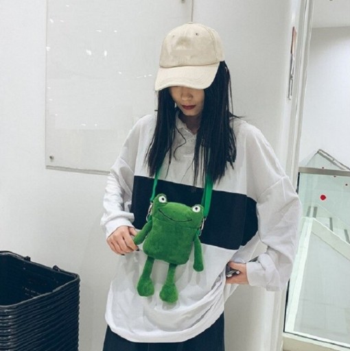 Women's Bag Made of Faux Fur Frog