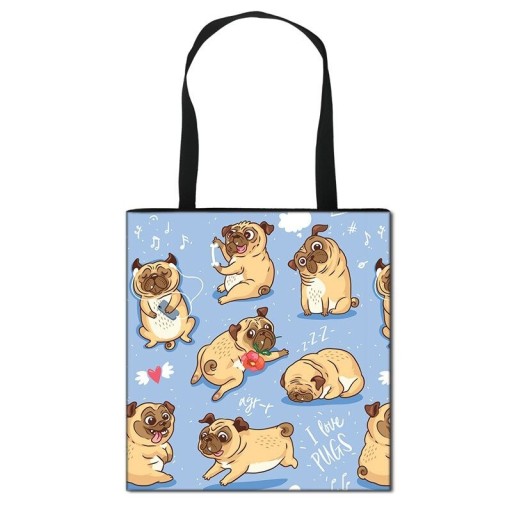 Women's Canvas Bag with Dog Print M1250