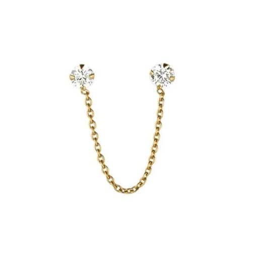 Women's Chain Earrings for Two Piercings
