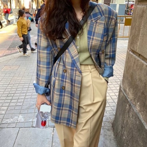 Women's Checked Blazer