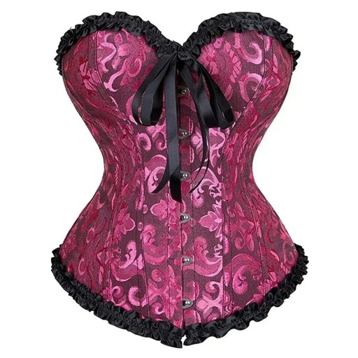Women's Corset Front Closure Ruching and Bow Decorative Features Polyester Spandex Elegant Top Highlighting the Waist
