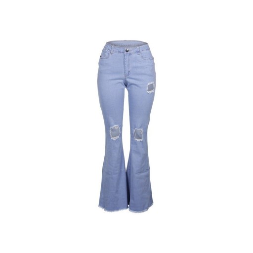 Women's Flared Jeans with Holes