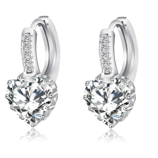 Women's Heart Earrings with Gemstone