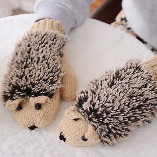 Women's Hedgehog-Shaped Gloves J2842