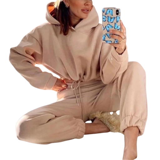 Women's Hoodie and Joggers Set Two-Piece Tracksuit Hoodie with Hood Drawstring Long Sleeve Cuffs Polyester For Leisure and Sport