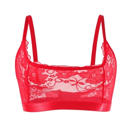 Women's Lace Bra with Sheer Design without Padding Elastane Polyamide Lightweight Lingerie for Everyday Wear