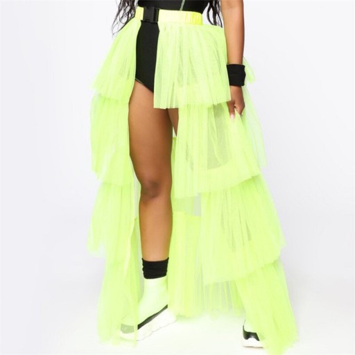 Women's Layered Skirt with Belt