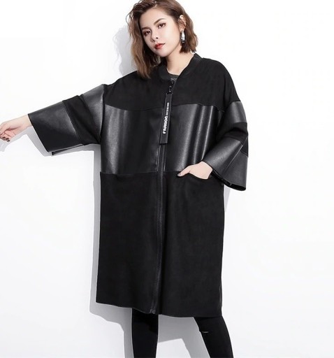 Women's Long Coat with Wide Sleeves
