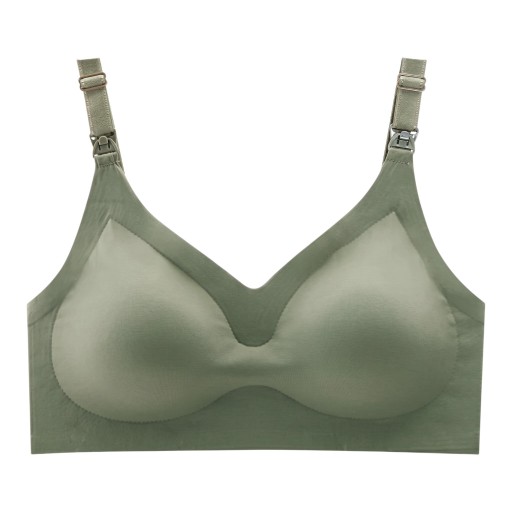Women's Nursing Bra with Smooth Surface and V-Neck with Clips on Straps for Easy Nursing and Wide Underband