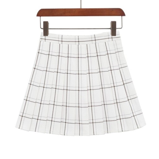 Women's Pleated Mini Skirt Checkered