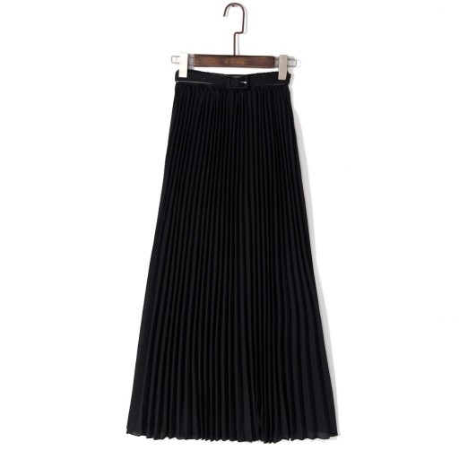 Women's Pleated Skirt with Belt A1149
