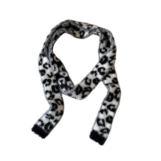 Women's Scarf 135–175 cm Striped Acrylic Scarf with Leopard Print Warm Soft Fashion Accessory for Autumn and Winter Stylish Comfortable Scarf for Elegant Wear