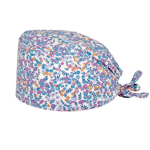 Women's Scarf with Floral Print Universal Size Cotton Multicoloured for Beauticians and Surgical Cap