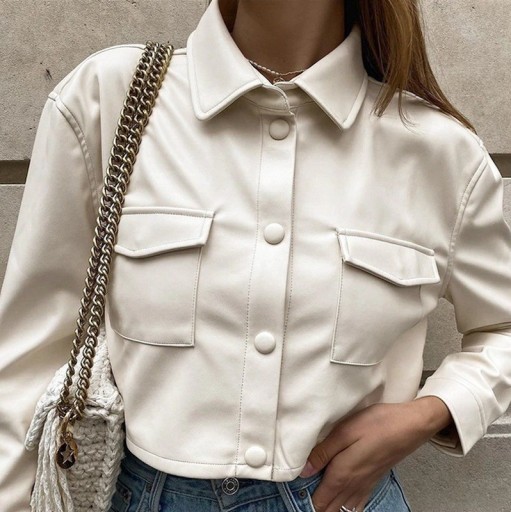 Women's Short Faux Leather Jacket