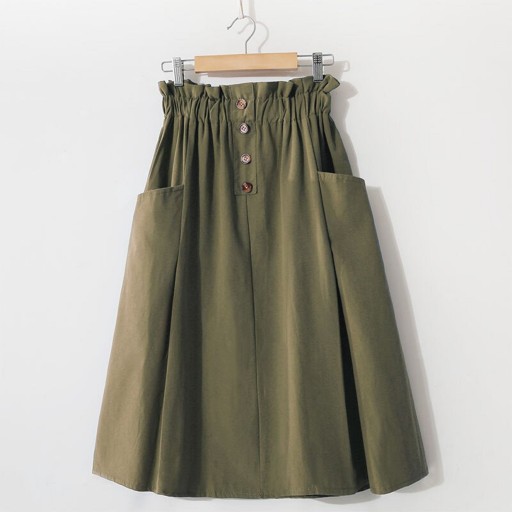 Women's Skirt with Buttons and Pockets