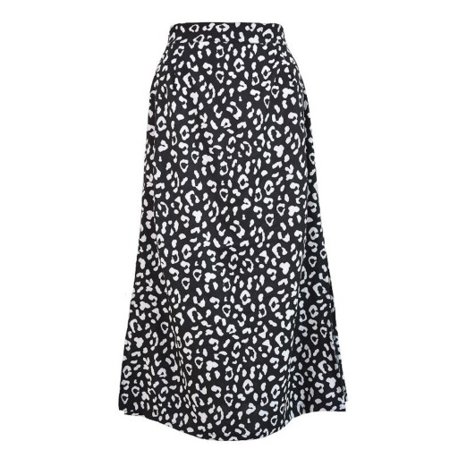 Women's Skirt with Leopard Print and Slit