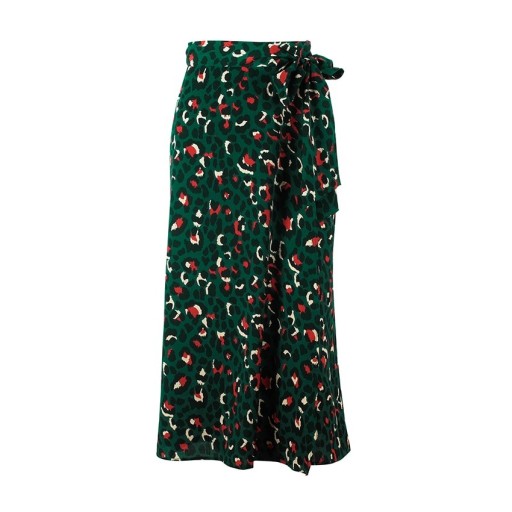 Women's Wrap Skirt with Leopard Print