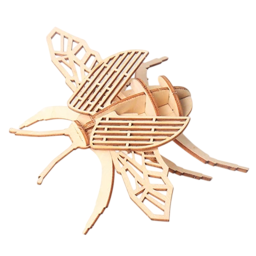 Wooden 3D Beetle Puzzle Model DIY Animal Building Kit Hand Assembly Toy Natural Decoration Gift for Children, Teenagers and Adults