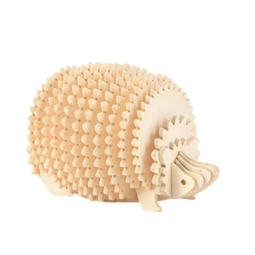 Wooden 3D Puzzle Hedgehog DIY Puzzle from Plywood Animal Model to Assemble for Children and Adults Decoration Gift Creative Set