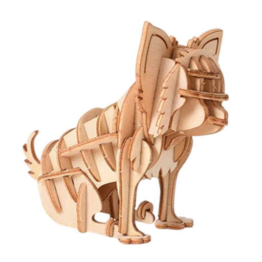 Wooden 3D Puzzle Model of a Chihuahua DIY Animal Construction Kit Assembly Toy Handicraft Gift for Children, Adults and Teenagers 85x48x76 mm