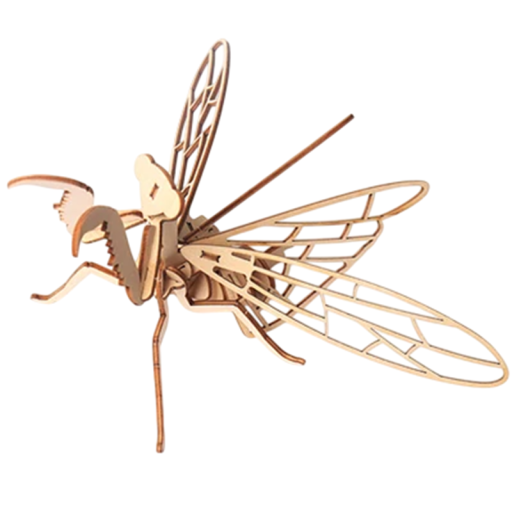 Wooden 3D Puzzle Praying Mantis DIY Animal Model Hand-assembled Decoration from Natural Material Gift for Children Teenagers and Adults