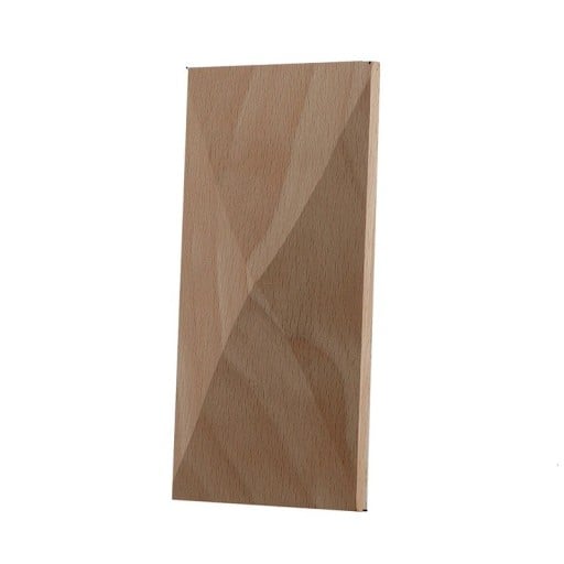 Wooden Decorative Panel 4 × 8 cm Geometric Relief Solid Wood Natural Light Element for Decorating Furniture and Interiors