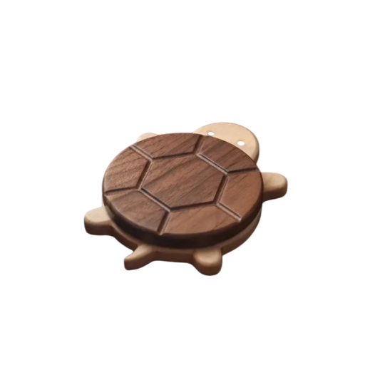 Wooden Insulating Mat in the Shape of a Turtle 13x9x8.5 cm Black Walnut Coaster Against Scalding Table Decoration Teapots and Tea Ware