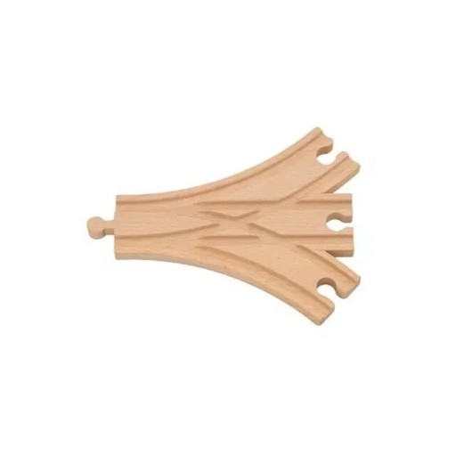 Wooden Large Fork Track 15.4 x 13.7 x 1.2 cm Three Branches for Track Expansion Multi-Directional Piece for Creating Branches of Wooden Train Tracks