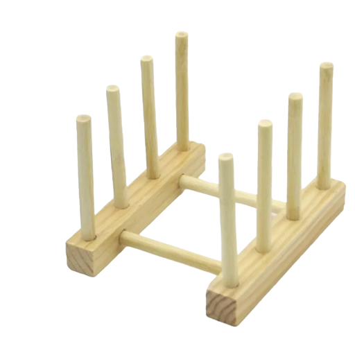 Wooden Plate Stand Wooden Organiser for Kitchen Kitchen Organiser Dish Drainer 14 x 11.5 cm