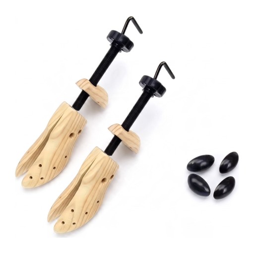 Wooden Shoe Stretchers 2 pcs for a Pair of Shoes Size S EU 34–38 Expansion and Lengthening of Shoes with Pads for Pressure Points and Bunions