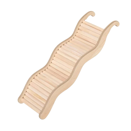 Wooden Steps for Rodents 27 x 8.5 cm Natural Climbing Frame for Hamsters and Guinea Pigs Cage Accessory Solid Wood Toy