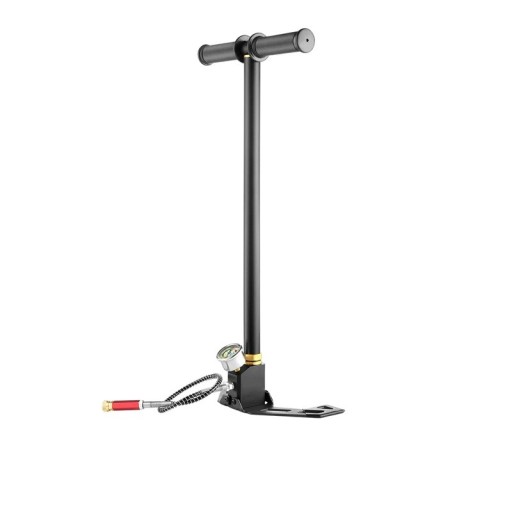 Wysokociśnieniowa ręczna pompa PCP 3-stopniowa 4500 PSI ze stali nierdzewnej z manometrem 0-6000 PSI, filtrem olejowym i elastycznym wężem do wiatrówek