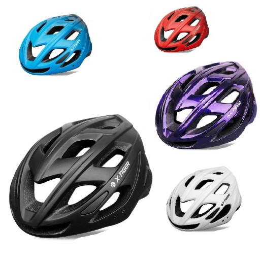 X-TIGER Fietshelm met ademend vermogen en LED achterlicht met USB-opladen verstelbare omtrek 58-62 cm PC schaal met EPS-schuim unisex