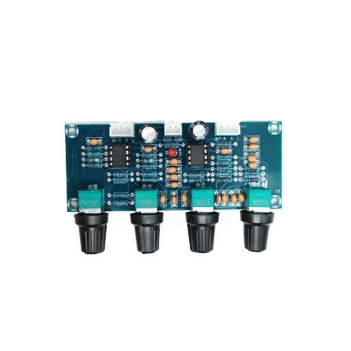 XH-A901 NE5532 placa de tonalidade do pré-amplificador com controlo de volume de agudos e graves Pré-amplificador de dois canais para amplificadores de potência 12–24V