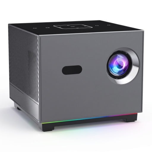 XNANO Projektor 8K Dekódolás és Dolby Audio 14,4 x 14,4 x 12,4 cm Android 2 GB RAM és 16 GB ROM Wi-Fi 6 Hangvezérlős távirányító Otthoni mozi Szürke
