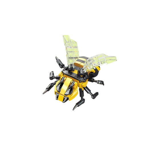 Yellow Black Wasp Construction Set 150 Pieces 8.8 x 6 x 10.7 cm Foldable Insect Model Transparent Wings Creative Construction Set for Home