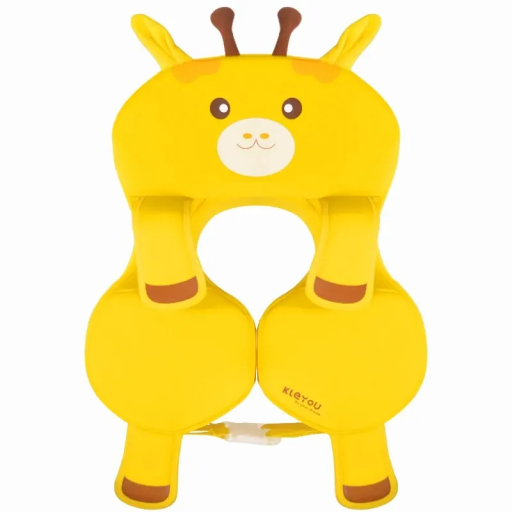 Yellow Inflatable Pool Float for Children 40 x 38 x 10 cm Giraffe-Themed Swimming Ring for Toddlers Aged 6–36 Months Summer Water Fun