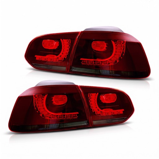 Zadní LED světla s dynamickým sekvenčním blinkrem, sada 4 ks, ABS a PMMA, plug and play, pro Volkswagen Golf 6 MK6 2008–2013