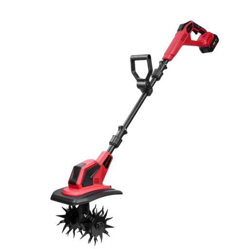 Zahradní kultivátor ONEVAN kypřič půdy hloubka 17 cm šířka 24 cm 18-21 V 4000 W 36000 ot/min červený plečka pro Makita 18 V bez baterie