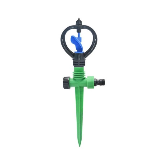 Záhradný rotačný zavlažovač na hrot 360° nastaviteľný 29 cm pripojenie 16 mm pre trávniky a záhony