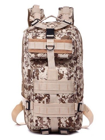 Zaino tattico 25 l con cinghie MOLLE Quattro scomparti con zip Schienale ventilato imbottito Cinghia toracica e cinghia lombare Oxford 43 x 26 x 23