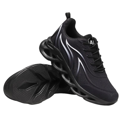 Zapatillas de running para hombre, suela antideslizante, color negro, deportivas, transpirables, suaves y con absorción de impactos